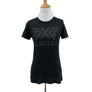PXG T Shirt Womens M Medium Grey Short Sleeve Big Logo The Ducks Nuts Golf Tee